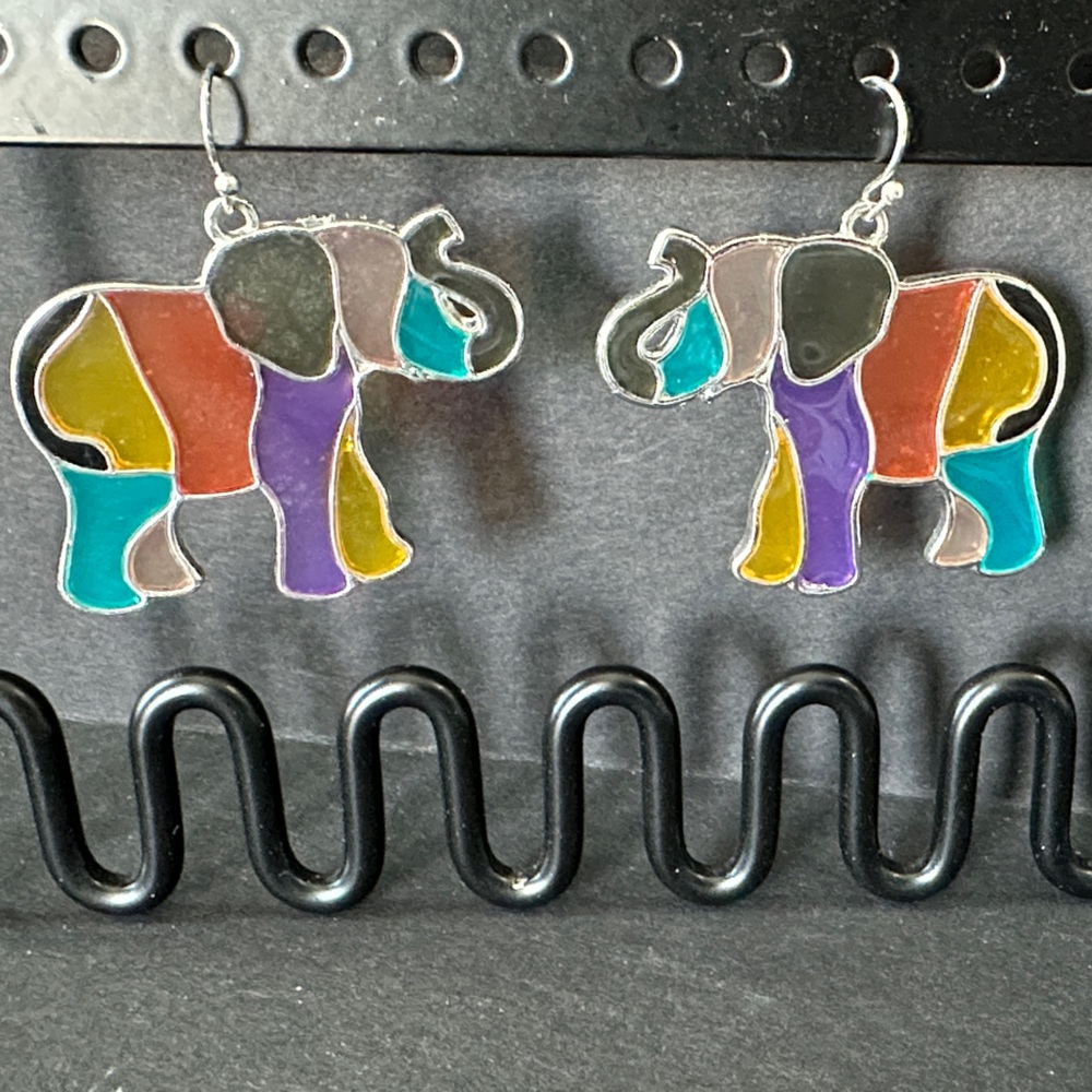 Colorful Elephant Earrings